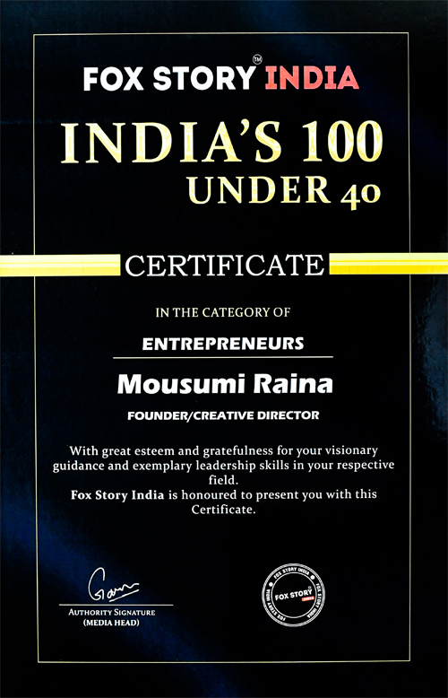 Our Founder was featured in Fox Story India 100 Under 40 in the Category of Entrepreneurs